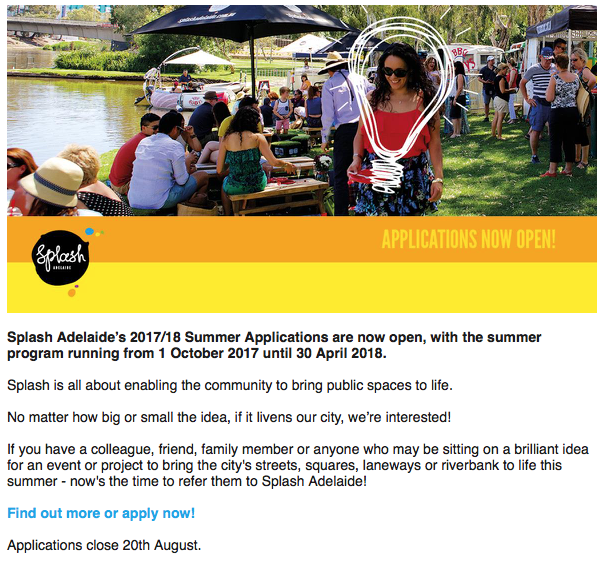 Splash Adelaide email